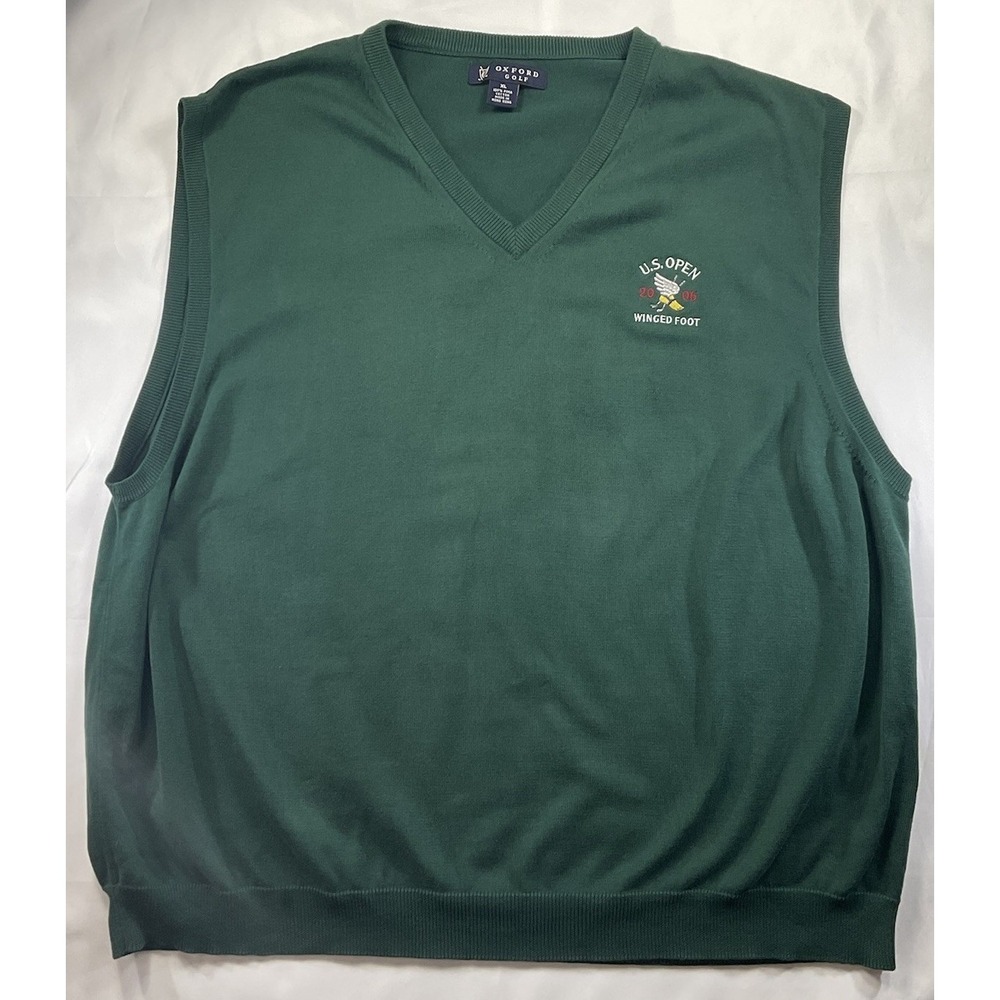Oxford Golf Size XL US Open 2006 Winged Foot Golf Course Green Sweater Vest 53